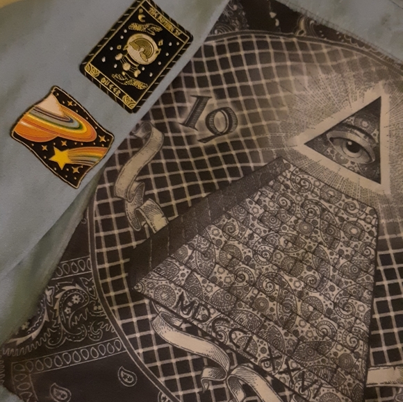 SOLD! LGBT illuminati denim custom jacket! Drops April 6th - Picture 12 of 16